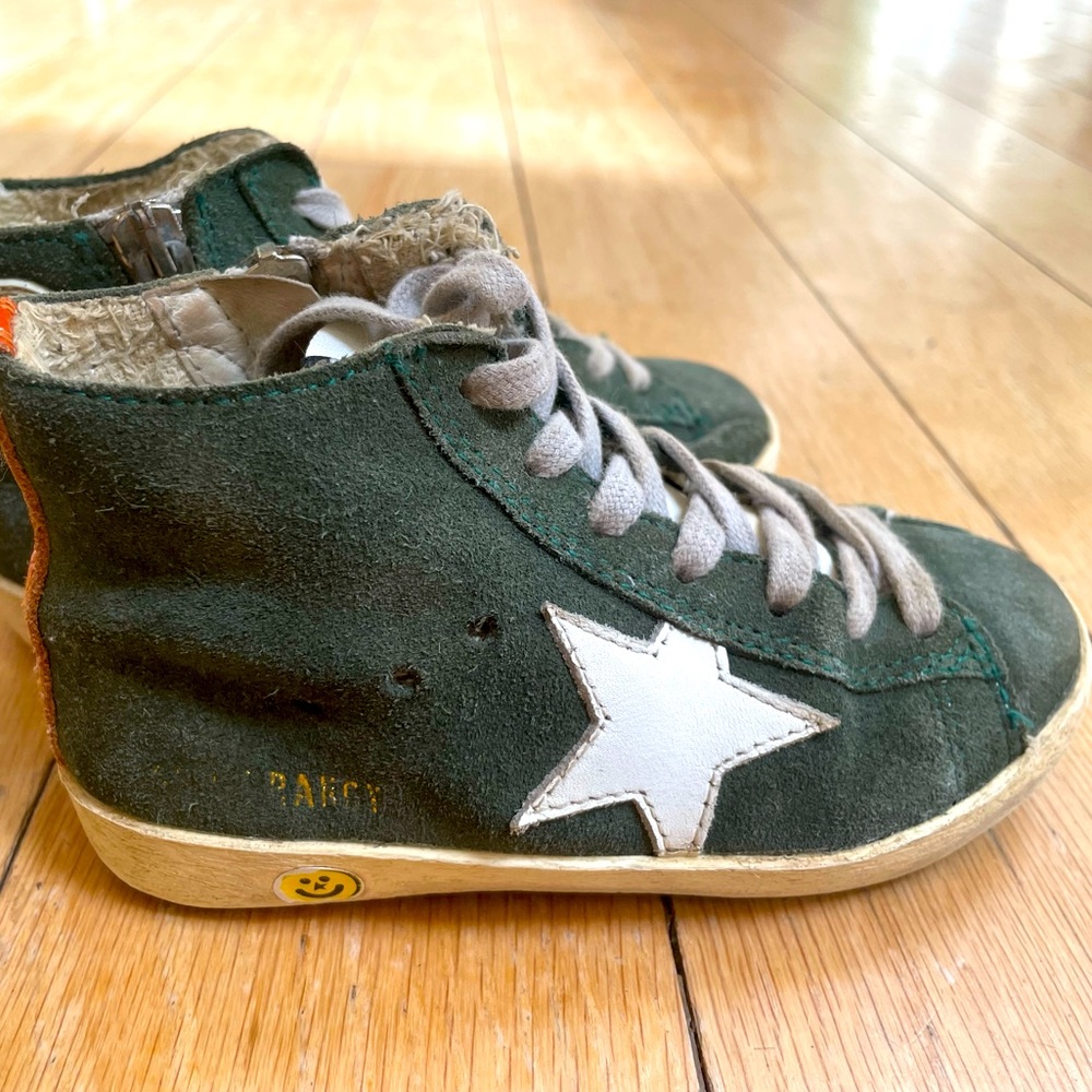 High Top Toddler Size Green Golden Goose Francy